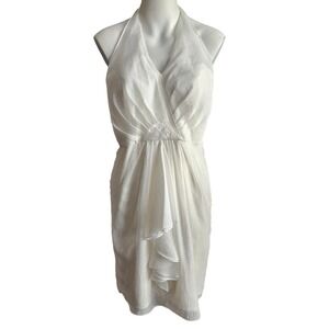 Vince Camuto Womens Off White Halter Goddess Dress Sz 8